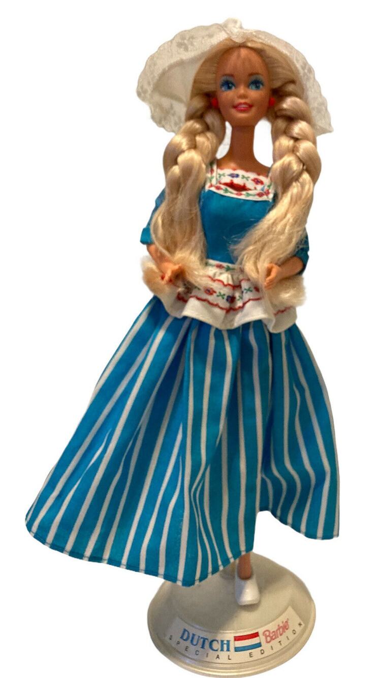 Mattel BARBIE Doll DUTCH #11104 Dolls of the World 1993 Special Edition W/ Stand
